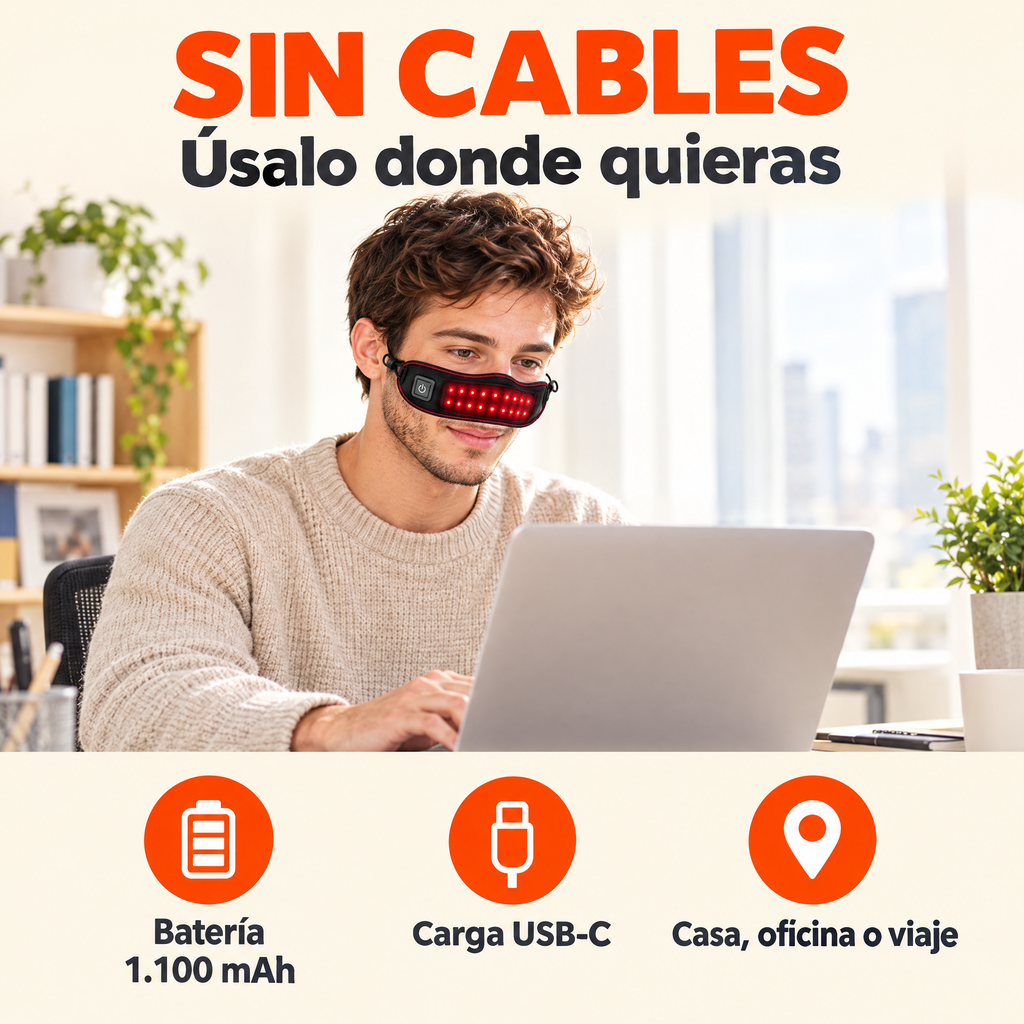 Sin cables: batería de 1.100 mAh y carga USB-C